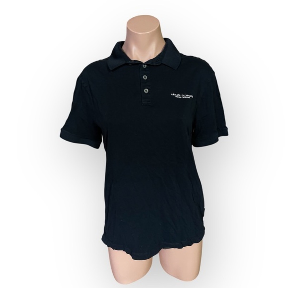 Armani Exchange Men’s Small Black Milan/New York Jersey Polo